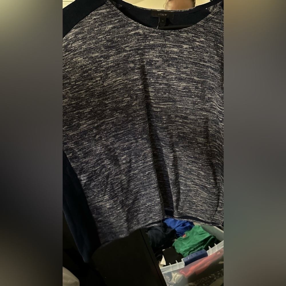 J Crew marled mixed media sweater